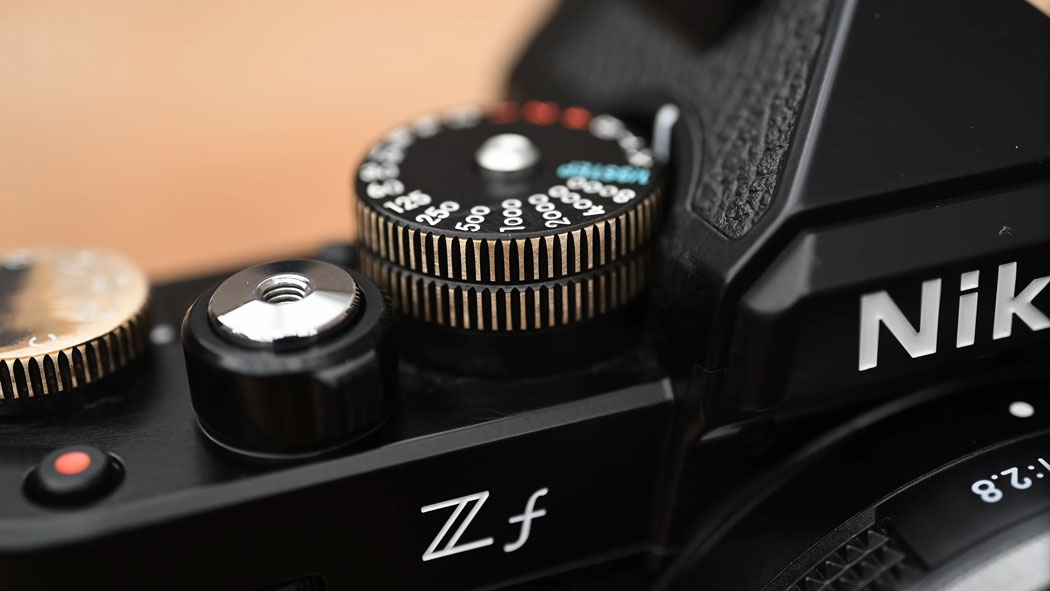 A close up of the Nikon ZF controls