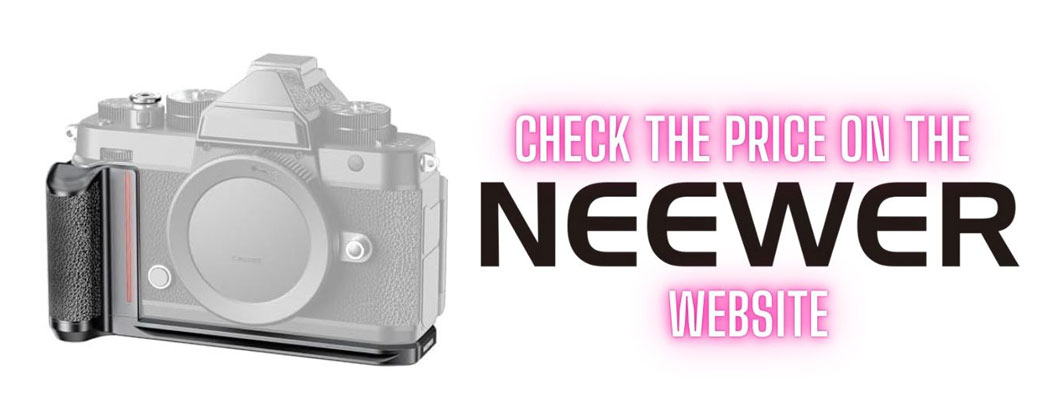 Nikon ZF grip by Neewer with text saying check the price on the Neewer website.